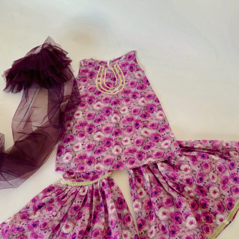Lilac Rose gharara set