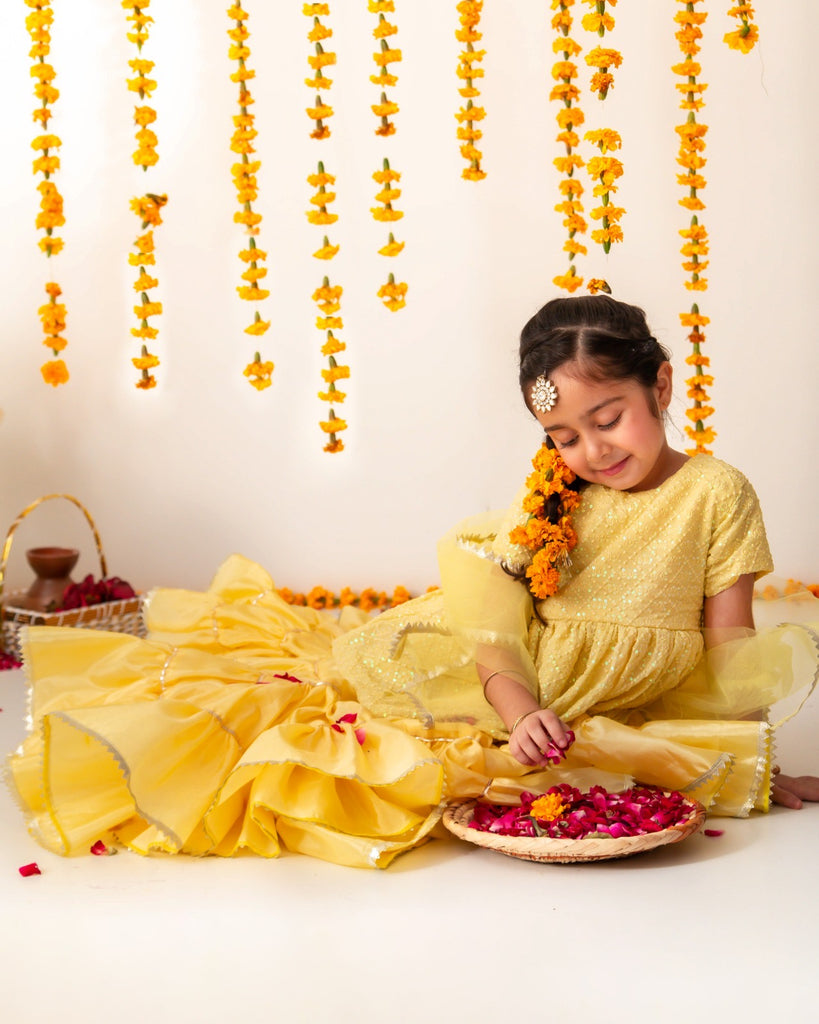 Basanti gharara set