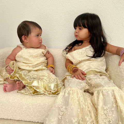 Offwhite lace gharara set eac26