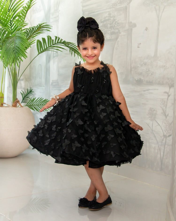Black butterfly dress