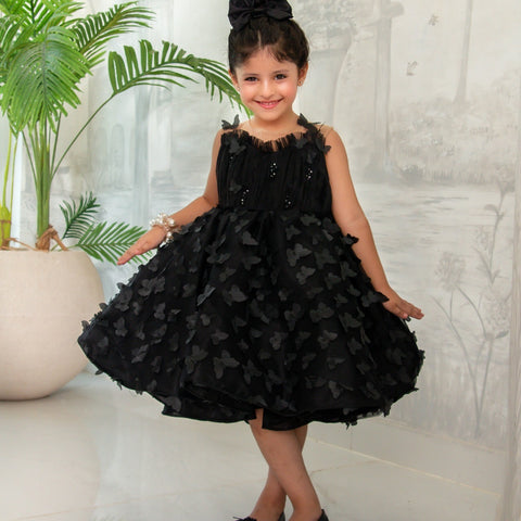 Black butterfly dress