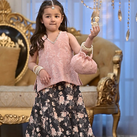 Aizal peach lehnga set ec26