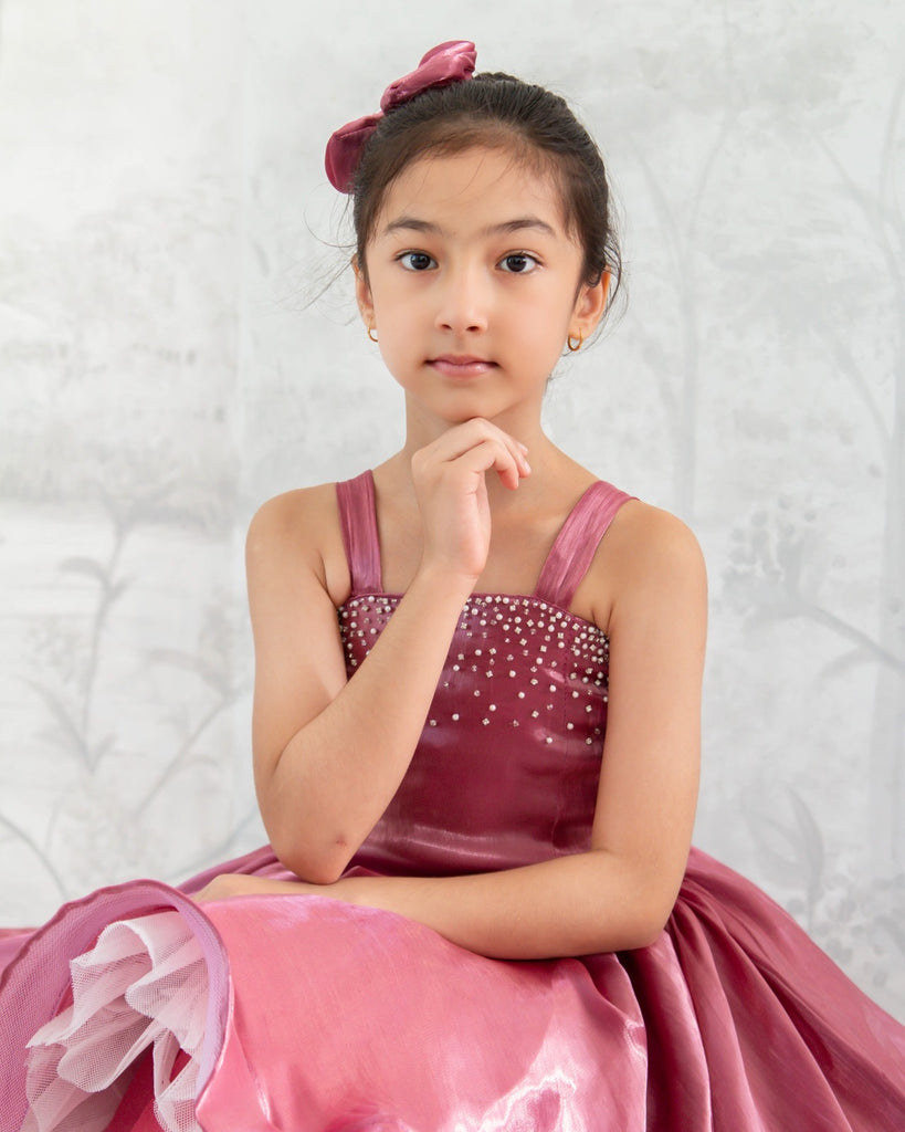 Elara Liquid Peach Dress