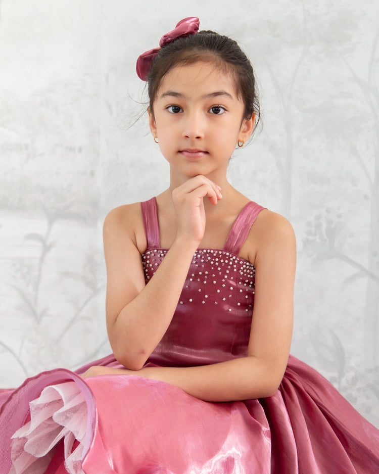 Elara Liquid Peach Dress