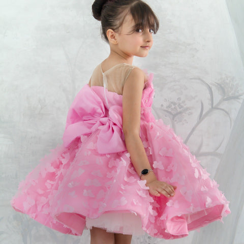 Pink butterfly dress