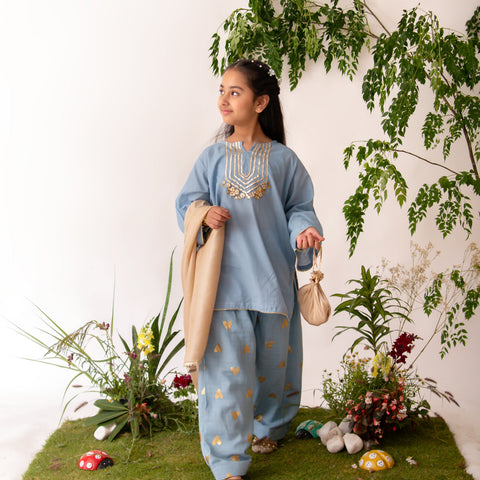 The Hearts Farshi shalwar set (Blue) eac26