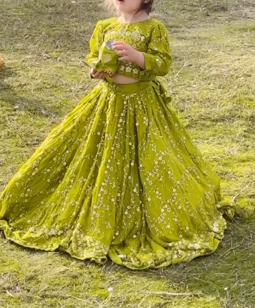 Rang o Aftab lehnga set green