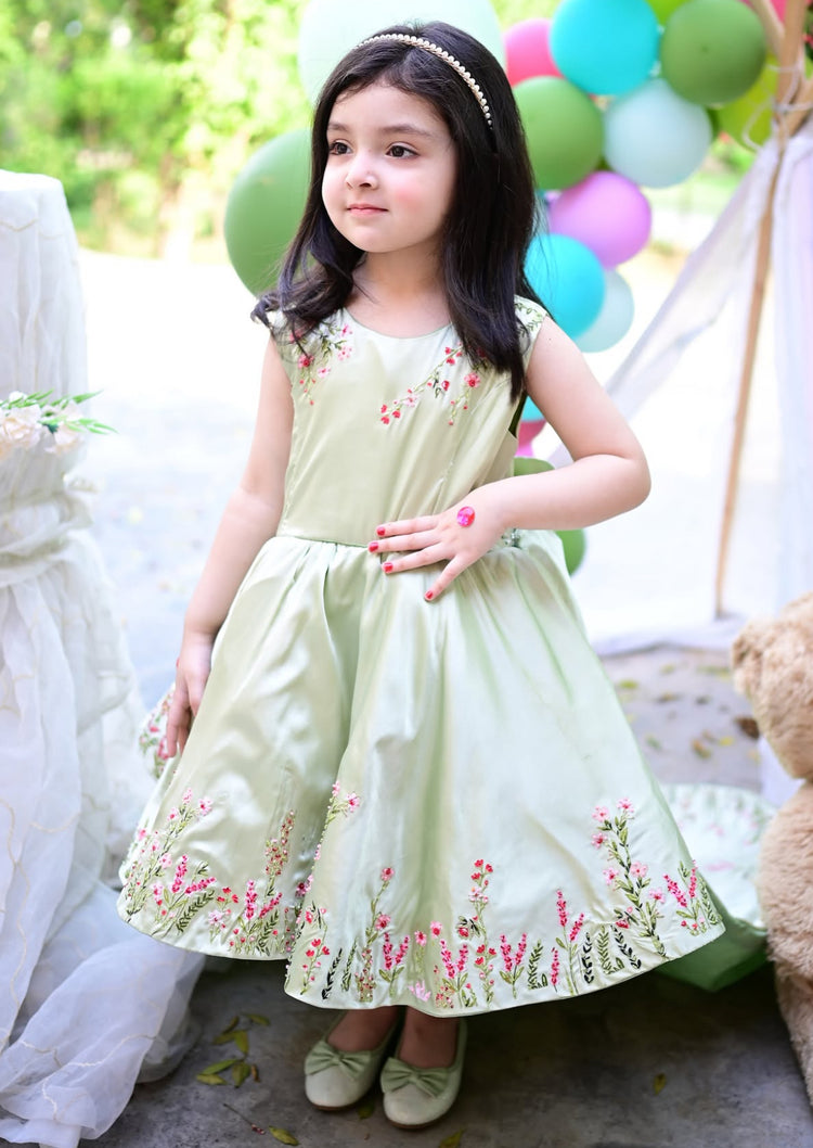 Mimi green Flora tail dress