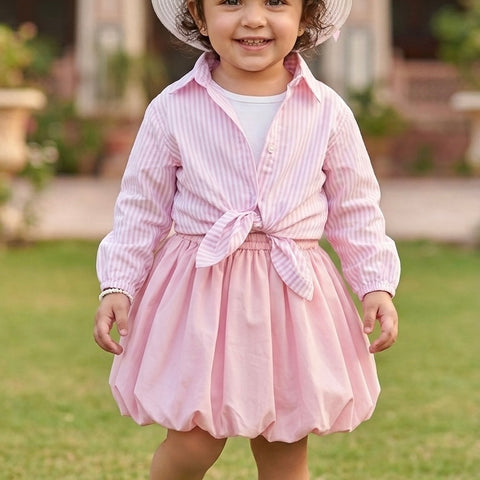 The bubble pink skirt set