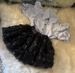 Flora black tutu skirt set