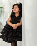 Elara Liquid Black Dress