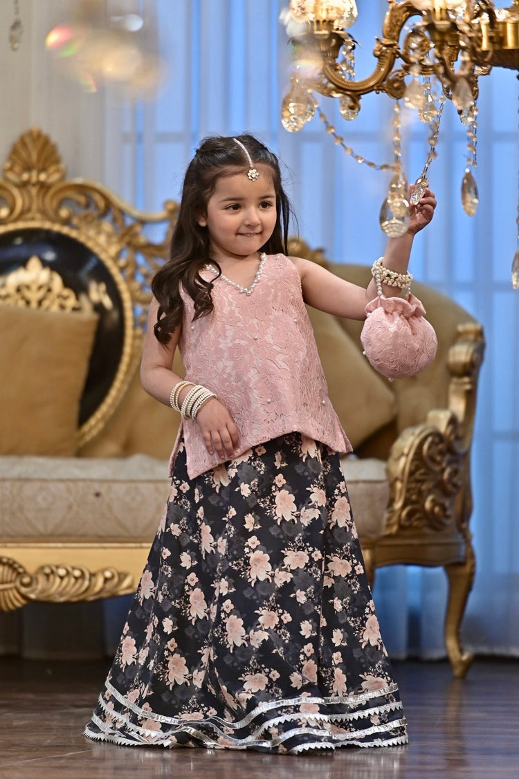 Aizal peach lehnga set ec26