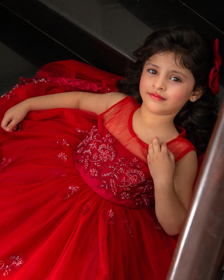 Red Beaded tutu dress
