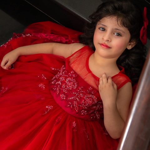 Red Beaded tutu dress