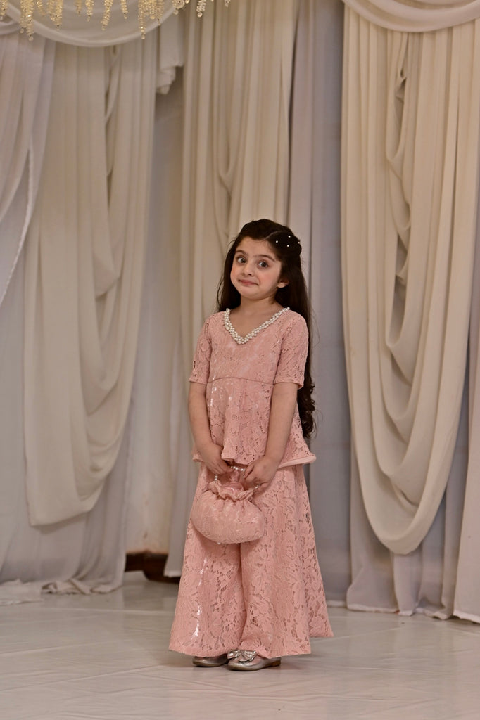 Chantille lace peach set ec26