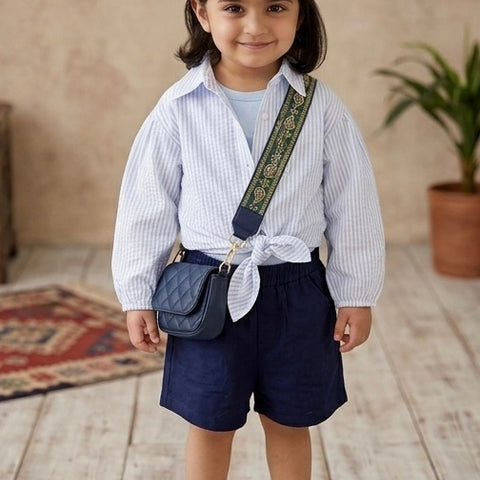 The Linning Blue shorts set