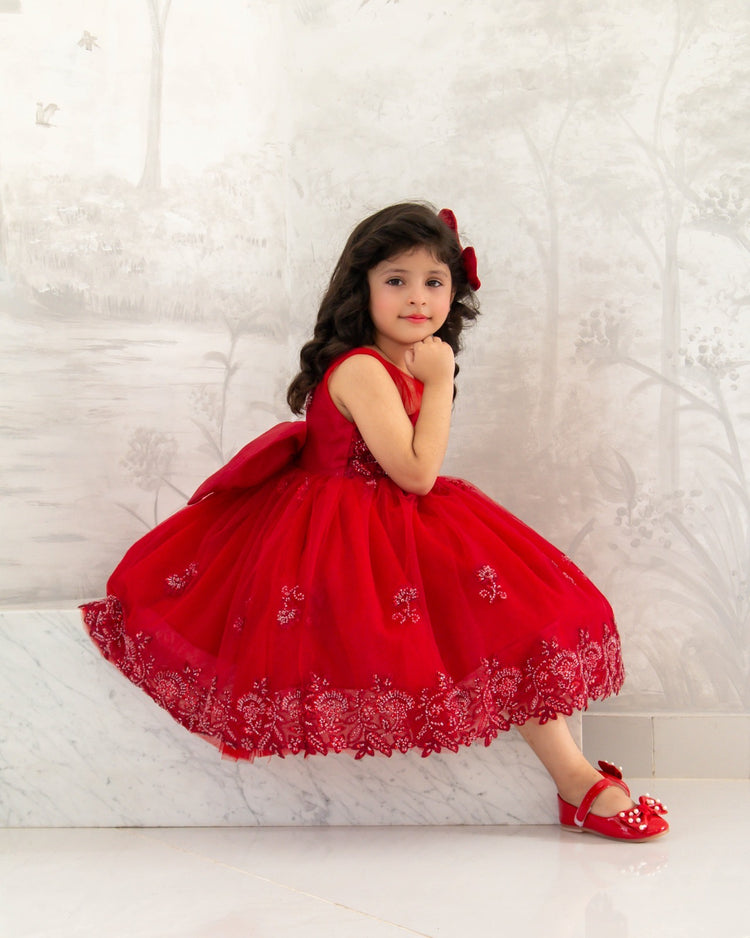 Red Beaded tutu dress