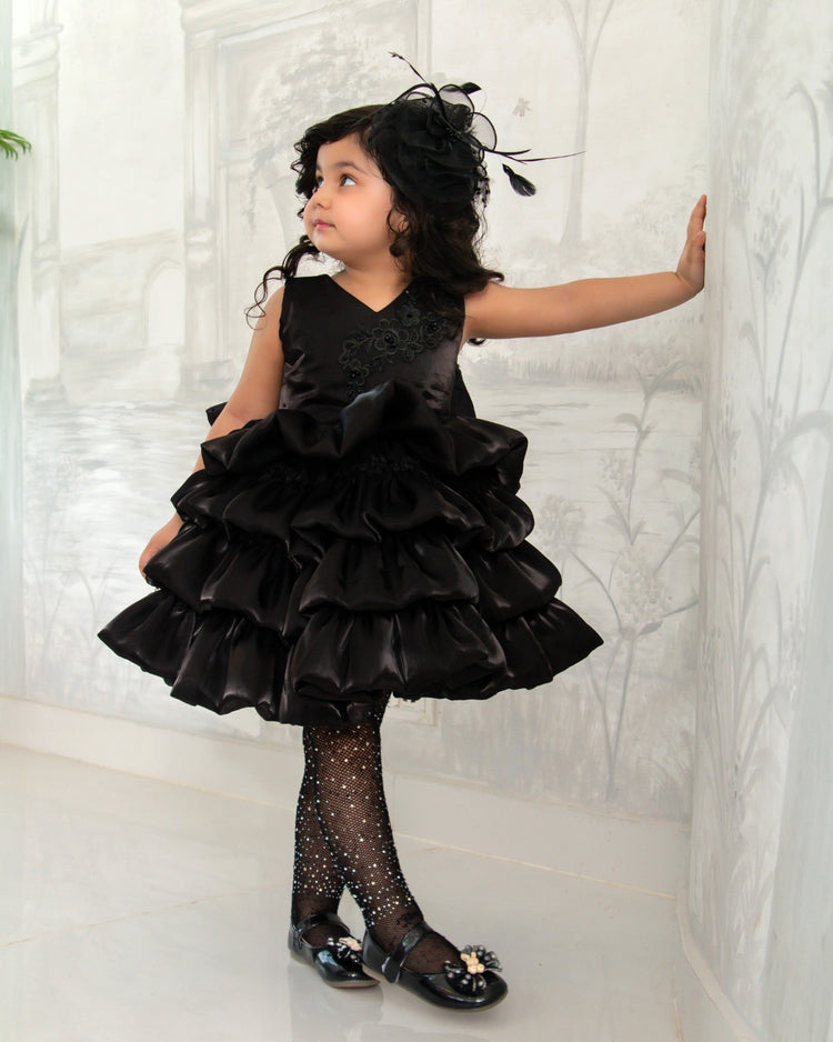 Elara Liquid Black Dress