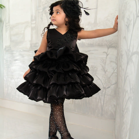 Elara Liquid Black Dress