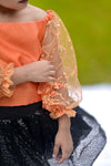 The starlit orange skirt set