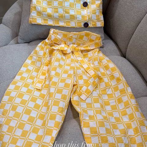 Plaid yellow set