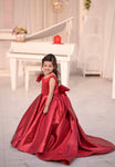 Aizu Red Luxe tail gown