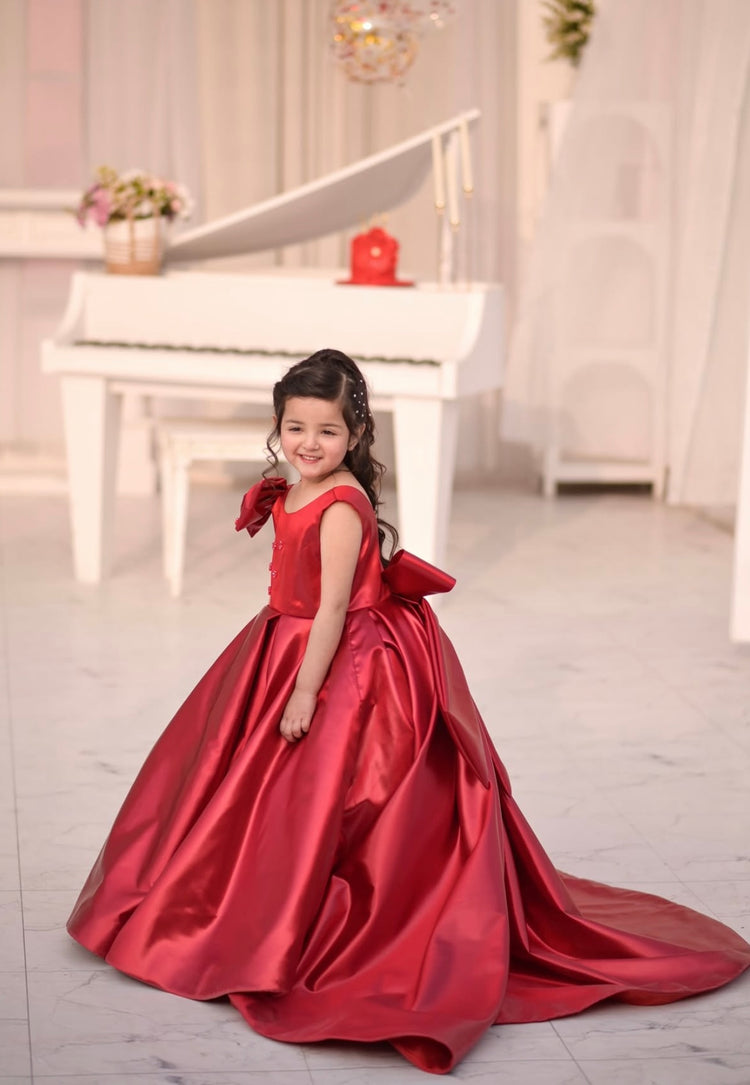 Aizu Red Luxe tail gown