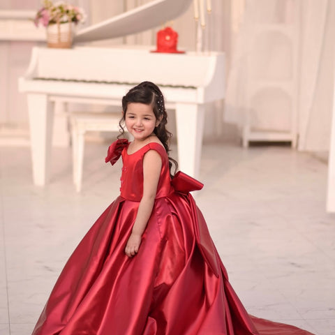 Aizu Red Luxe tail gown