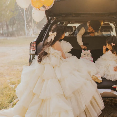 Emaan's Butter Yellow ruffle Gown