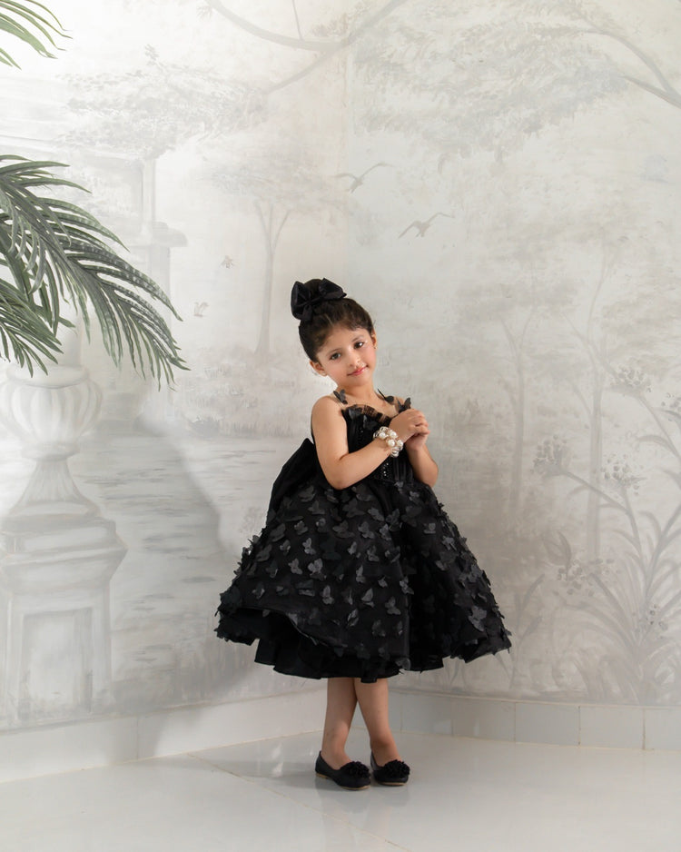 Black butterfly dress