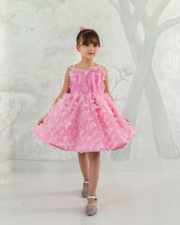 Pink butterfly dress