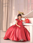 Aizu Red Luxe tail gown