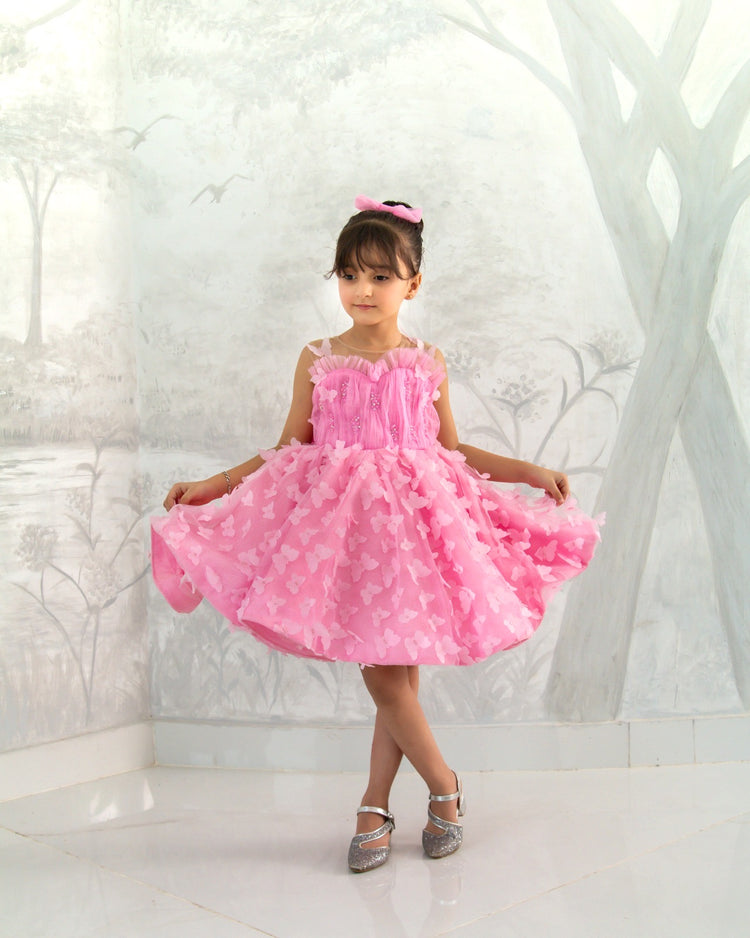 Pink butterfly dress