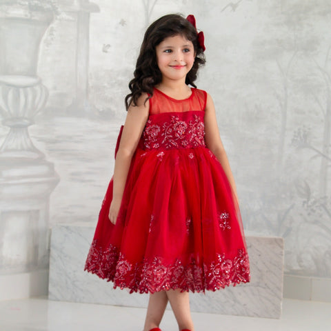 Red Beaded tutu dress