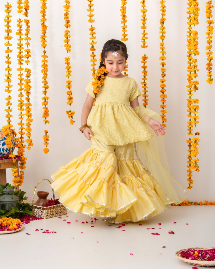 Basanti gharara set