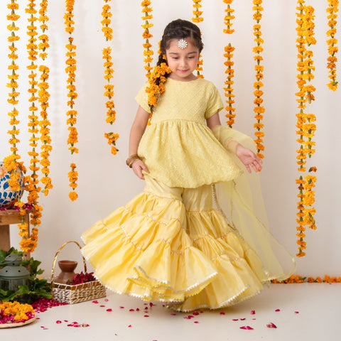 Basanti gharara set