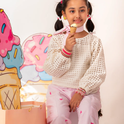 White check lace top