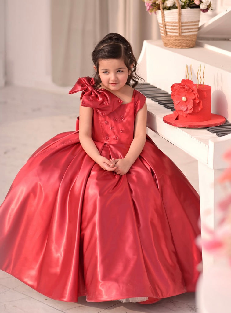 Aizu Red Luxe tail gown