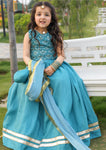 Aizu blue lehnga set