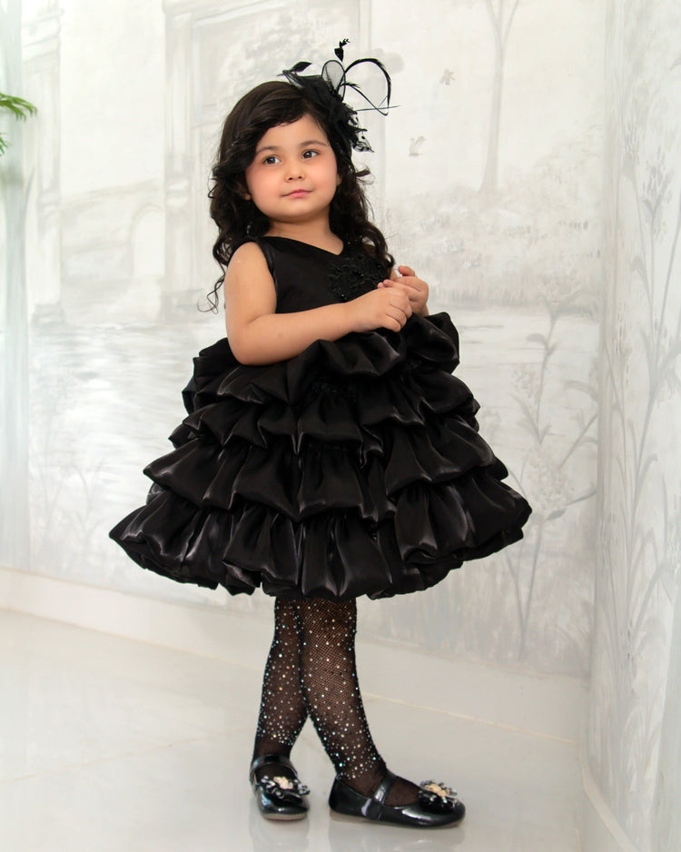 Elara Liquid Black Dress