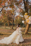Emaan's Butter Yellow ruffle Gown