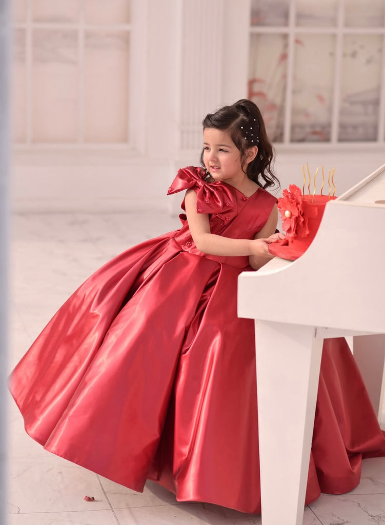 Aizu Red Luxe tail gown