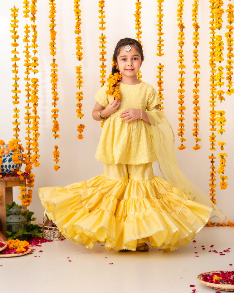 Basanti gharara set