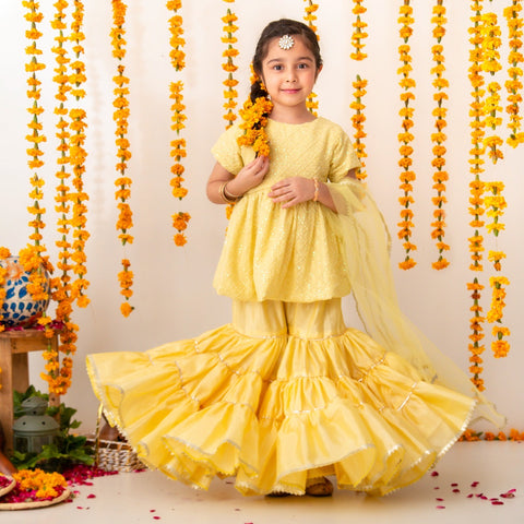 Basanti gharara set