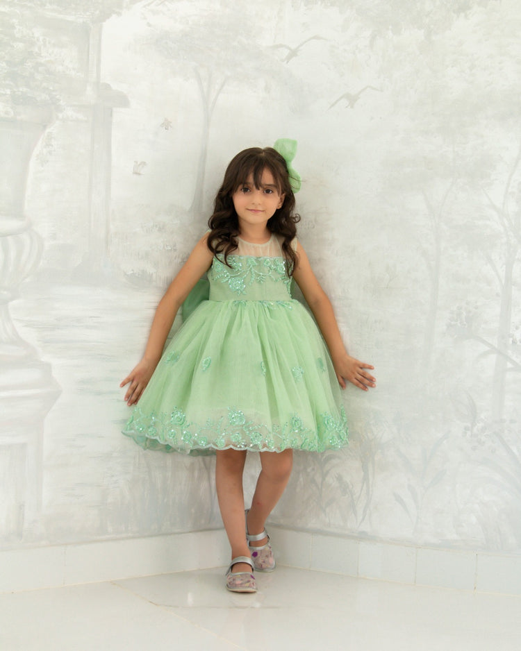 Pistachio Beaded tutu dress