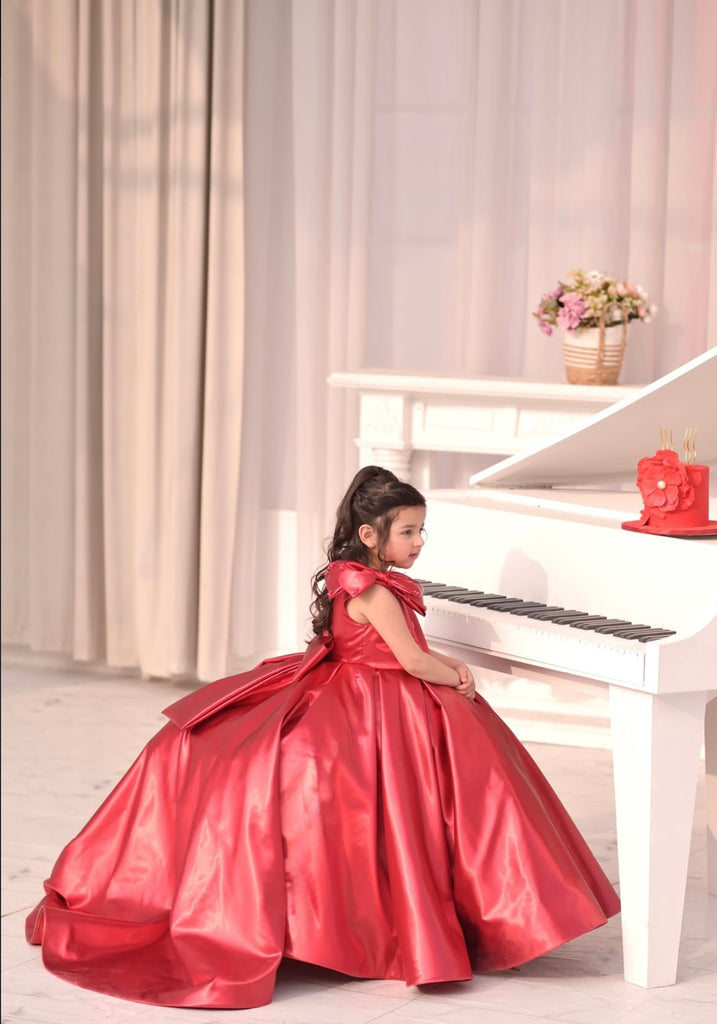 Aizu Red Luxe tail gown