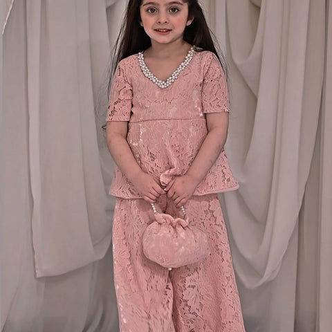 Chantille lace peach set ec26