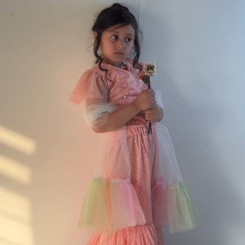 Sitara gharara powder peach 4-8yr