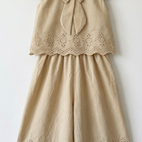 The beige chikankari set ec26