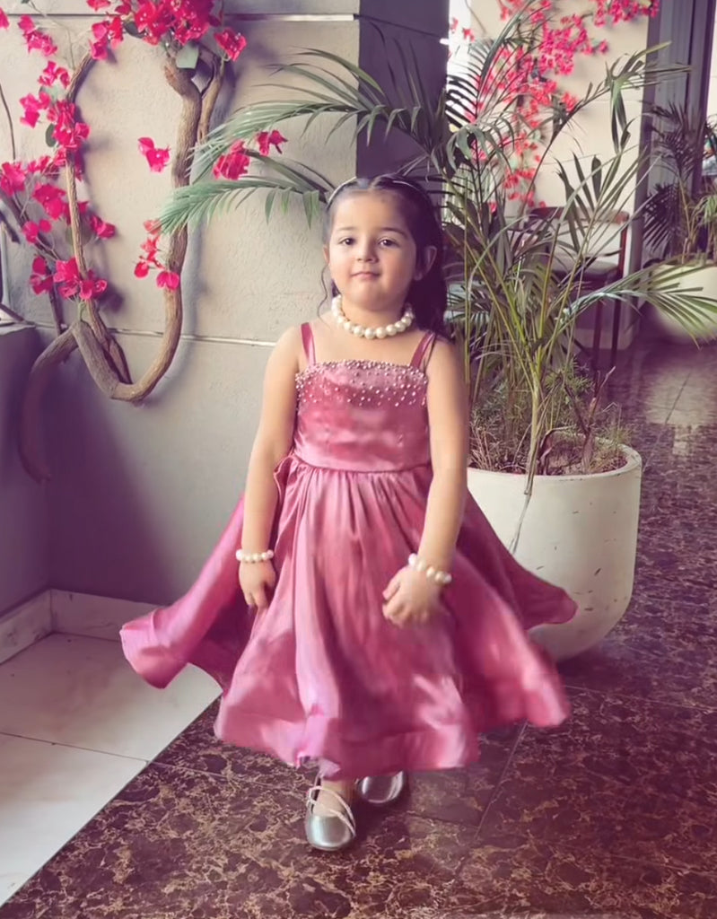 Elara Liquid Peach Dress